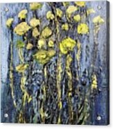 Yellow Flowers Abstract Acrylic Print