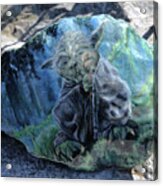 Yoda On A Rock Acrylic Print
