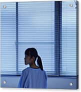Young Female Patient Sitting In Ward Bed Acrylic Print