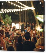 Young Man Clapping In Night Music Festival Acrylic Print