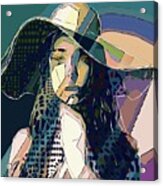 Young Woman With Hat - Abstract 13 Acrylic Print