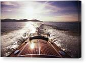 A Classic Wooden Chris-craft Two Co-pit #1 Canvas Print