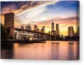 Brooklyn Bridge At Sunset Canvas Print