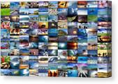 Tropical Paradise Collage Canvas Print