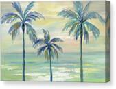 Serene Coastal Palm Trees Canvas Print by Silvia Vassileva