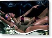 Debbie Dickinson And Christie Brinkley Canvas Print