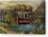 Steampunk - Airship - The Original Noah's Ark Canvas Print