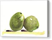 Limes On Table Canvas Print