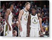 Victor Oladipo And Domantas Sabonis Canvas Print
