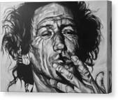 Keith Richards Smoking Portrait Canvas Print by Steve Hunter