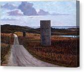 Landscape With Silos Canvas Print