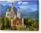 Neuschwanstein Castle in Autumn Canvas Print