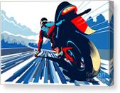Riding On The Edge Canvas Print