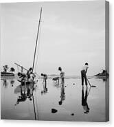 Digging For Clams Canvas Print