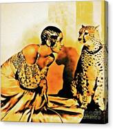 Josephine Baker And Chiquita The Cheetah Number 2 Canvas Print