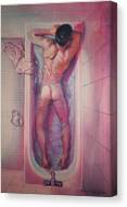 Man In Bathtub #1 Canvas Print Man In Bathtub #1 Canvas Print