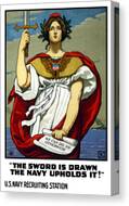 The Sword Is Drawn - The Navy Upholds It Canvas Print