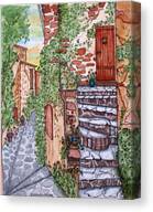 Ancient Crumbling Stone Steps Canvas Print