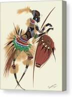 Vibrant Tribal Drummer Canvas Print