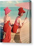 Models At A Beach Canvas Print