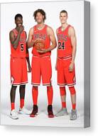 Lauri Markkanen, Bobby Portis, And Robin Lopez #1 Canvas Print