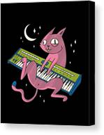Cat Synth Canvas Print