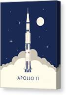 Apollo 11 Space - Saturn Rocket A Canvas Print