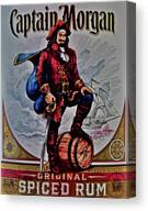 Captain Morgan Spiced Rum Label Canvas Print by Frozen in Time Fine Art Photography