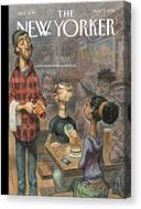 Hipster Bar Gathering Canvas Print