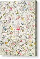 Wild Flowers Design For Silk Material Canvas Print
