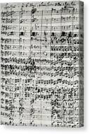 Handwritten Score For Mass In B Minor Canvas Print