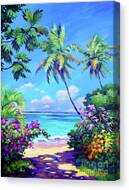 Ocean View With Breadfruit Tree Canvas Print
