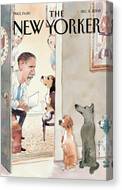 Obama Talking to Dogs Canvas Print by Barry Blitt