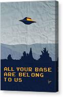 My All Your Base Are Belong To Us Meets X-files I Want To Believe Poster Canvas Print