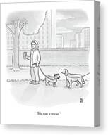 One Dog Talks To Another Canvas Print