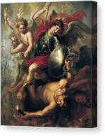 Saint Michael Expelling Lucifer And The Rebellious Angels Canvas Print