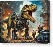 Cyber T-rex Canvas Print