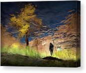 Man In Nature - Into The Canyon Canvas Print