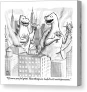 Two Godzillas Talk To Each Other Canvas Print