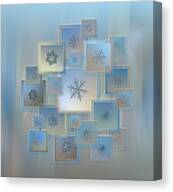 Snowflake Collage - Bright Crystals 2012-2014 Canvas Print