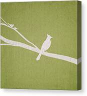 Silhouette of Birds on Branch Canvas Print