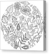 Various Plants Patterns #9 Canvas Print by Eastnine Inc.