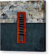 Fiery Red And Indigo One Of Two Canvas Print