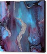 Singularity Purple And Blue Abstract Art Canvas Print by Michelle Wrighton
