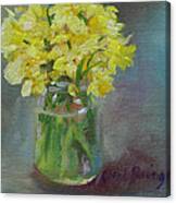 Buttercups In Mason Jar Canvas Print