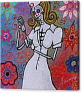 Dia De Los Muertos Nurse Canvas Print