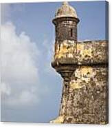 Fortified Walls And Sentry Box Of Fort San Felipe Del Morro Canvas Print