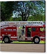 Seagrave 75ft Meanstick Ladder Fire Truck Canvas Print