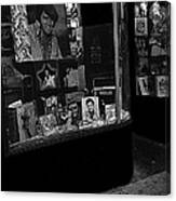 Window Display Night Of Elvis Presley's Death Recordland Portland Maine  1977 #2 Canvas Print