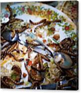A Plate Full Of Decaying Food And Worms #1 Canvas Print